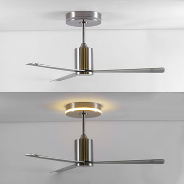 Levi 52" 1-Light Contemporary Minimalist 6-Speed Iron Height Adjustable Integrated LED Ceiling Fan with Remote